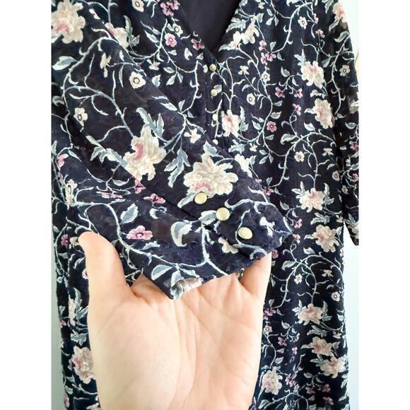 Sézane | Sezane | Robe Aure Floral Mini Dress Navy | Sz 38 / US Sz 6 - Picture 3 of 8